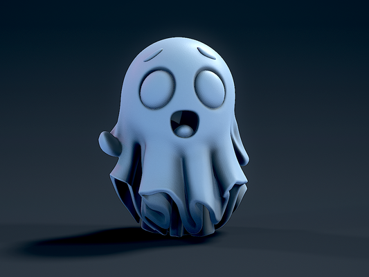 cute ghost by minishev toys & games characters 3d print model - Mito3D
