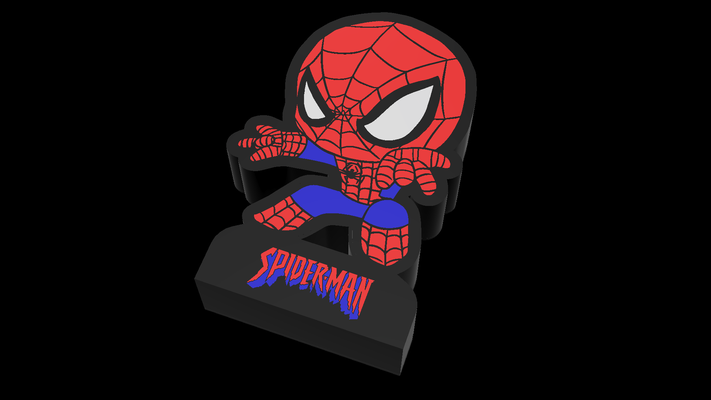 spider man lumière boîte by paroi simple art panneaux logos led araignée homme 3d print model - Mito3D