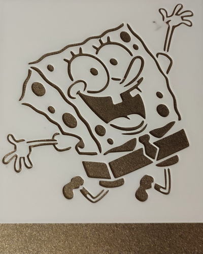 spongebob stencil by classic 25 art 2d sponge cartoon squarepants diy hobby child nickelodeon 3d print model - Mito3D