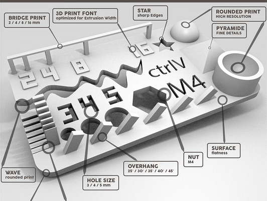 test 3d stampante v2 by 3dprintingreece gr modelli calibrare calibrazione ritrazione pinterest 3d print model - Mito3D
