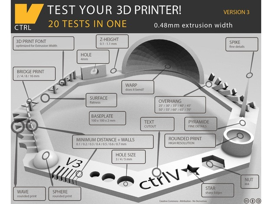 test 3d printer v3 by 3dprintingreecegr models calibrate calibration printertest retraction 3d print model - Mito3D