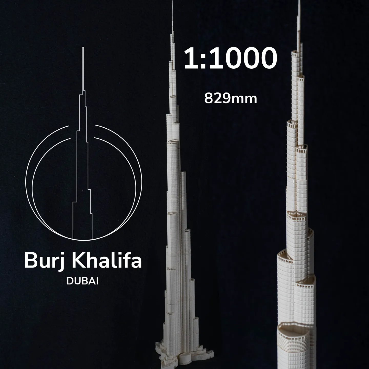 burj califa by vandragon miniaturas arquitectura mundo edificio rascacielos dubai mas alto estructura monumento emiratos arquitecto torre medio punto referencia 3D print model - Mito3D