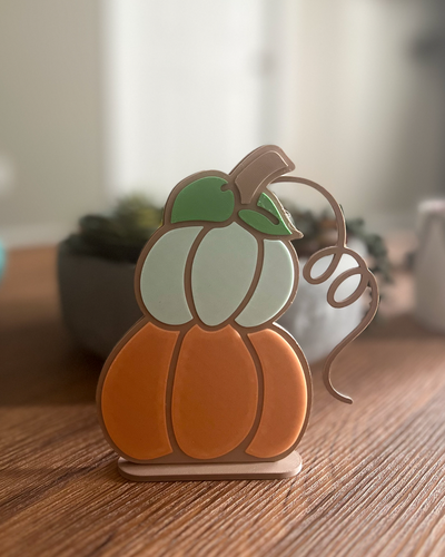layered pumpkin decor by lindnjoe household thanksgiving halloween 2d decoration colored stand 3d print model - Mito3D