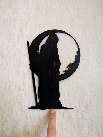 2d art - grim reaper by calzune halloween grimreaper death wall 3d print model - Mito3D