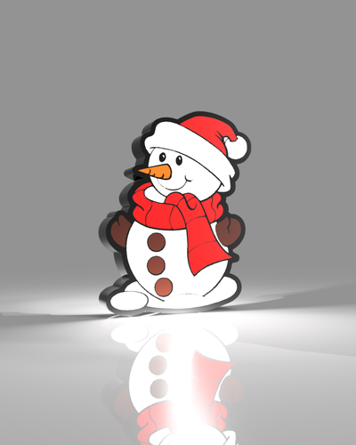 boneco neve conduziu luminária by dinheiro 3d casa festividades natal lâmpada led diru3d decoração natal 3d print model - Mito3D