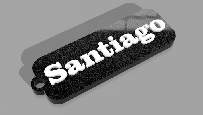 keychain santiago by magic studio 3d art models accessory ams color names easyprint birthday christmas 3d print model - Mito3D