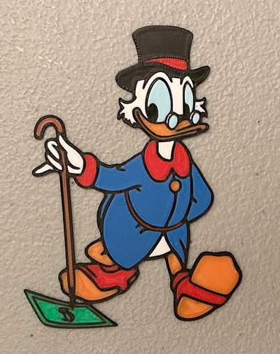 multicolor scrooge mcduck imán by guau arte 2d cuentos pato 3d print model - Mito3D