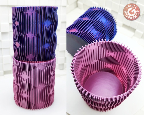kavşak sarmal vazo by üçlü atölye sanat heykeller fincan organizatör heykel vazemode organizasyon vazolar desen spiral pürüzsüz öpücük stil deskaccessory vazemodeprinting vazomodeprint üst üste gelmek 3d print model - Mito3D