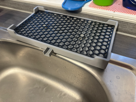 küche schwamm halter unterstützung by volker88 haushalt haus modelle sinken ablassen drainage 3d print model - Mito3D