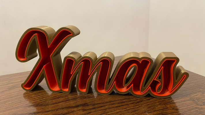 xmas sign - 2 colors by akristofic art 2d christmas decorationd homedecor homedecoration letter 3d print model - Mito3D