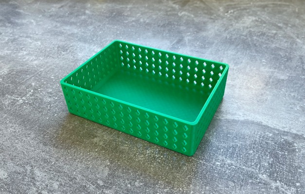 diamond pattern basket by dingus dude tools organizers container 3d print model - Mito3D
