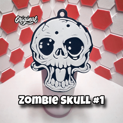 zombie skull 1 by tiroplast 3d art coin & badges keychain easy print 3d print model - Mito3D