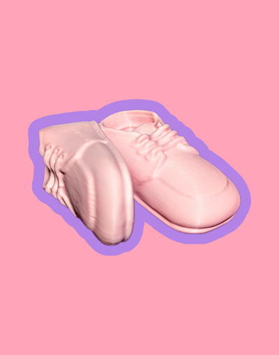bambino scarpe carina ornamento supporto gratuito by sparpagliato oggetti collezione arte sculture babyshoe schermo regalo madre babyshower 3d print model - Mito3D