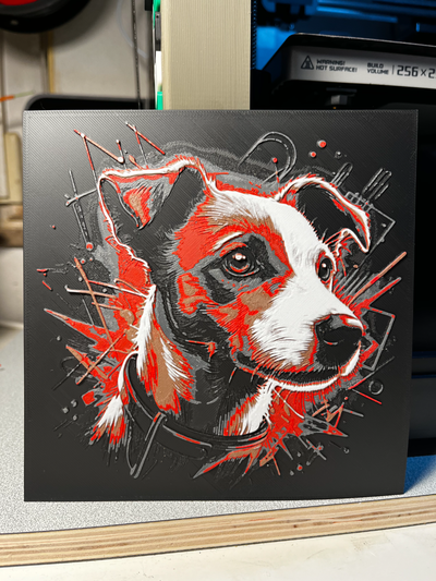 fucina cappelli cane filamento pittura jack russell terrier by dedan83 arte 2d ams noams hueforged 3d print model - Mito3D