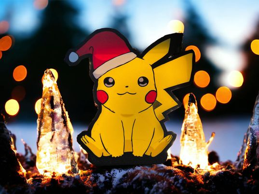 christmas pikachu - lightbox by love prints art models pokemon pokemongo ash santa hat santashat festive light lihtbox 3d print model - Mito3D