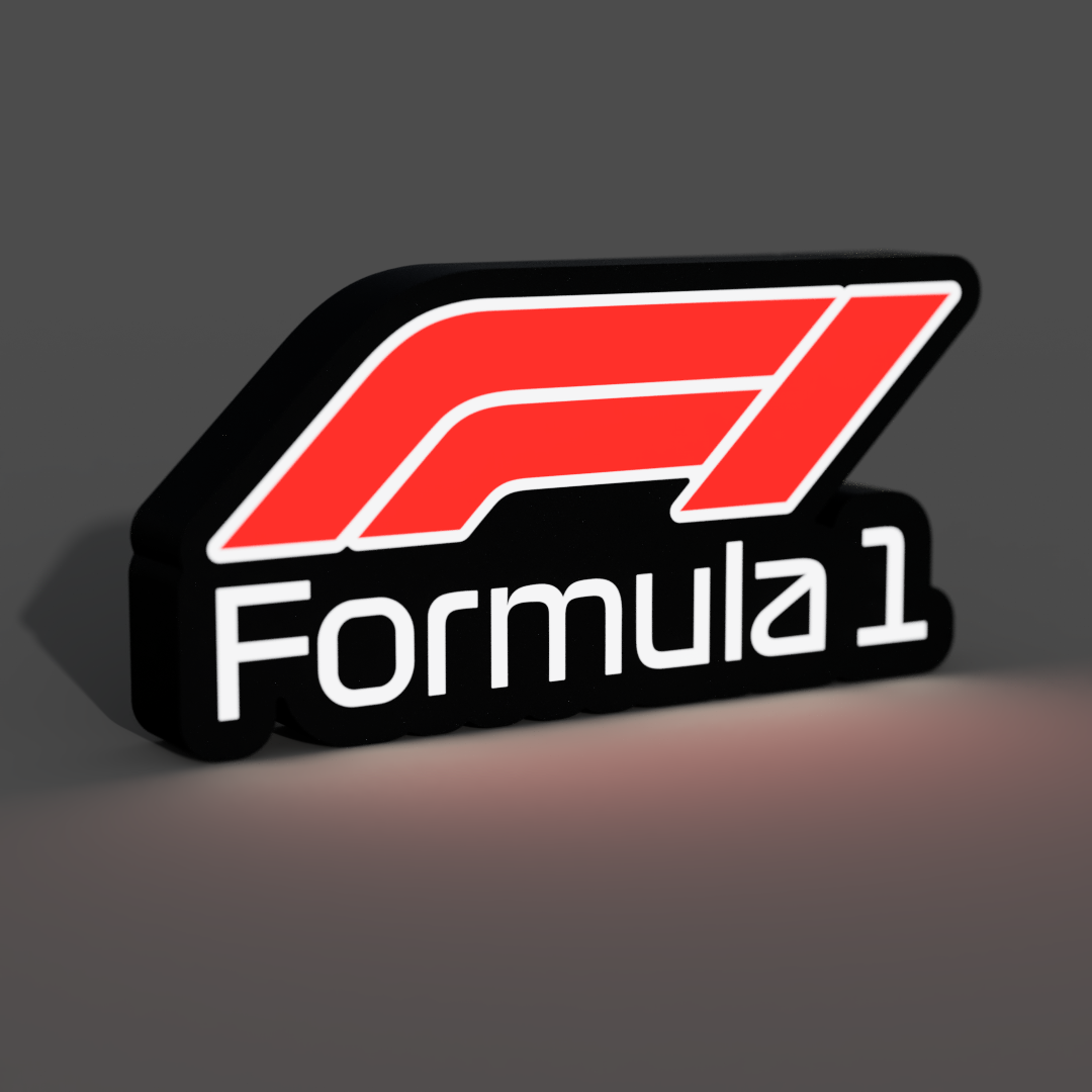 formule 1 boite lumière led lampe by braga3dprint art modèles f1 formula1 formula1driver boîte ledbox ams multicolore couche logo fanart 3D print model - Mito3D