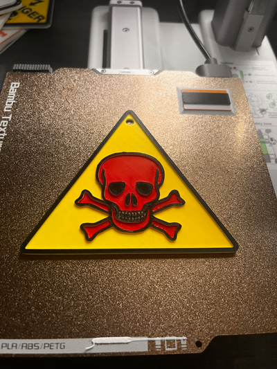 danger signe by dinozzo28 art panneaux logos crâne 3d print model - Mito3D