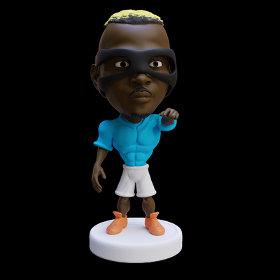 victor osimhen action figure by alexpepe1996 art sculptures napoli football player 3d print model - Mito3D