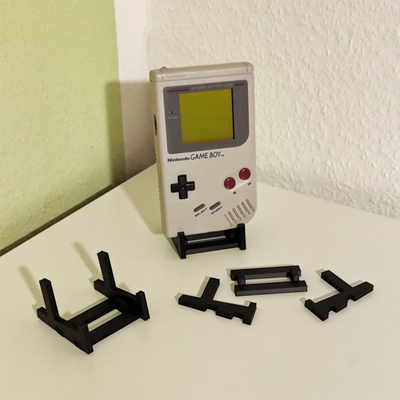 minimalista gioco ragazzo schermo in piedi by figura scura passatempo fai game boy dmg 01 nintendo 3d print model - Mito3D