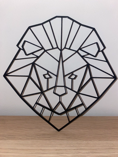 géométrique lion by kalcime3d art 2d déco accueil maison ancien 3d print model - Mito3D