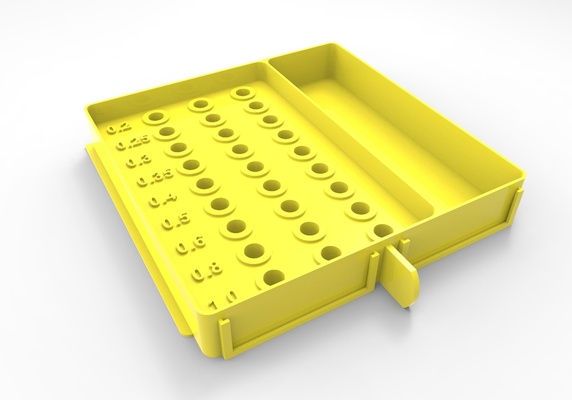 nozzle storage ultimate drawer system remixed by marc elbichon tools organizers box organizer e3d e3dv6 volcano 3d print model - Mito3D