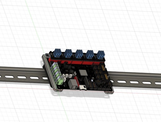 btt skr3 din35 rail monter by correct hachoir 3d imprimante pièces bigtreetechskr dinrail support adaptateur din 3d print model - Mito3D