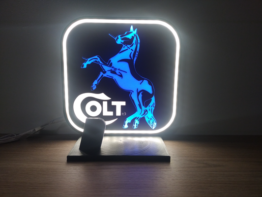 lamp stand led colt 1911 by ateliergbb household decor arme gun lampe bambulab colt1911 3d print model - Mito3D