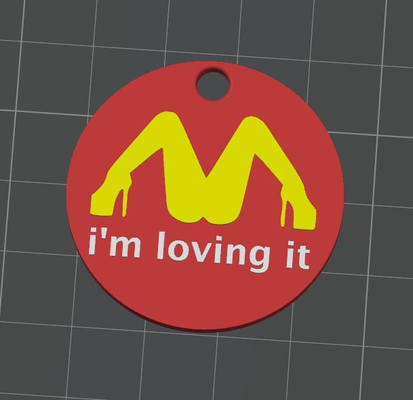 im loving it keychain mcdonald remix by carlson art signs & logos key accessory keyrings keyring fun funny mcdonald's mcdonalds 3d print model - Mito3D