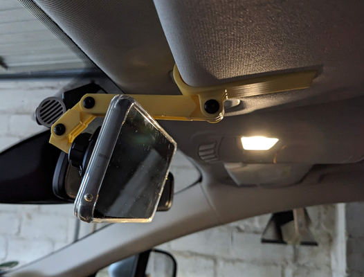 soleil visière go pro 17mm balle monter adaptateur téléphone intelligent by chrisax212 loisir diy véhicules voiture titulaire soutien 3d print model - Mito3D