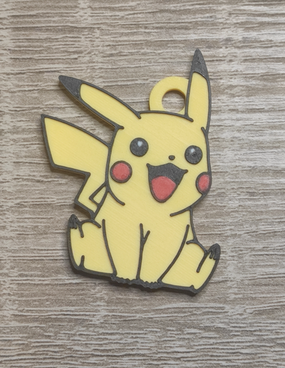 pikachu porte clés by carlson art 2d clé accessoire 3d print model - Mito3D