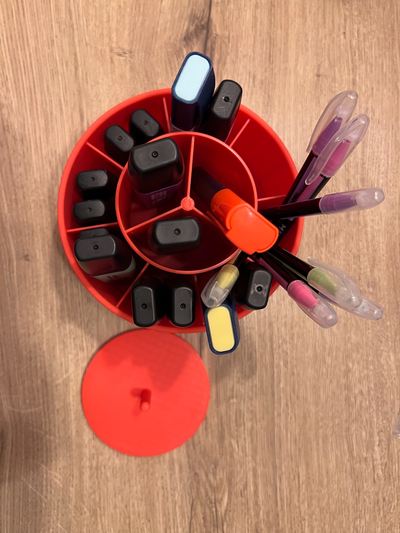 giratorio bolígrafo lápiz color organizador v2 by kyaenos herramientas organizadores escritorio 3d print model - Mito3D