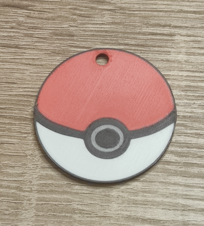 pokeball keychain by carlson art coin & badges pokemon key keyring keyrings accessory 3d print model - Mito3D