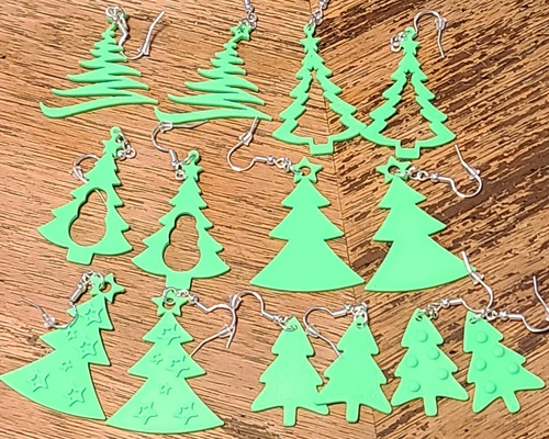 7 natal árvore brincos by dohara1985 moda modelos brinco orelha natal christmas2022 christmas2024 christmastreeearrings anel christmas2023 3d print model - Mito3D