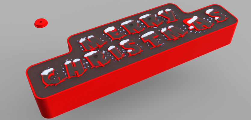 xmas sign - led version by k2thestank household decor christmas 3d print model - Mito3D