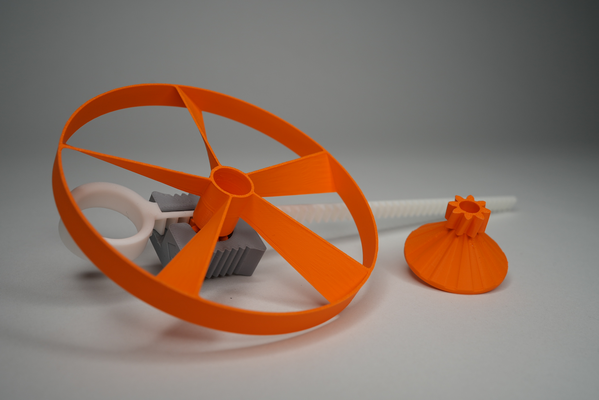 volare elica tirare elicottero filatura supporti assemblaggio necessario by giocattoli giochi all'aperto filatore 3d print model - Mito3D