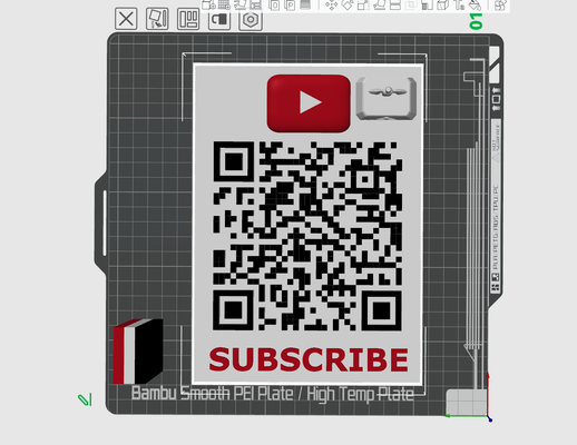 youtube qr code plaque by tour art panneaux logos multi couleur médias sociaux youtuber 3d print model - Mito3D