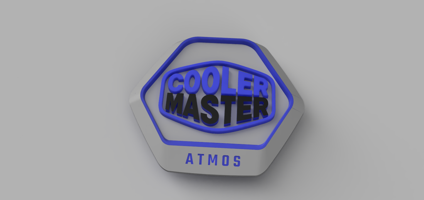 atmos distintivo coolmaster logo remixato by hakon utensili gadget coolermaster liquido maestro masterliquidatmos 3d print model - Mito3D