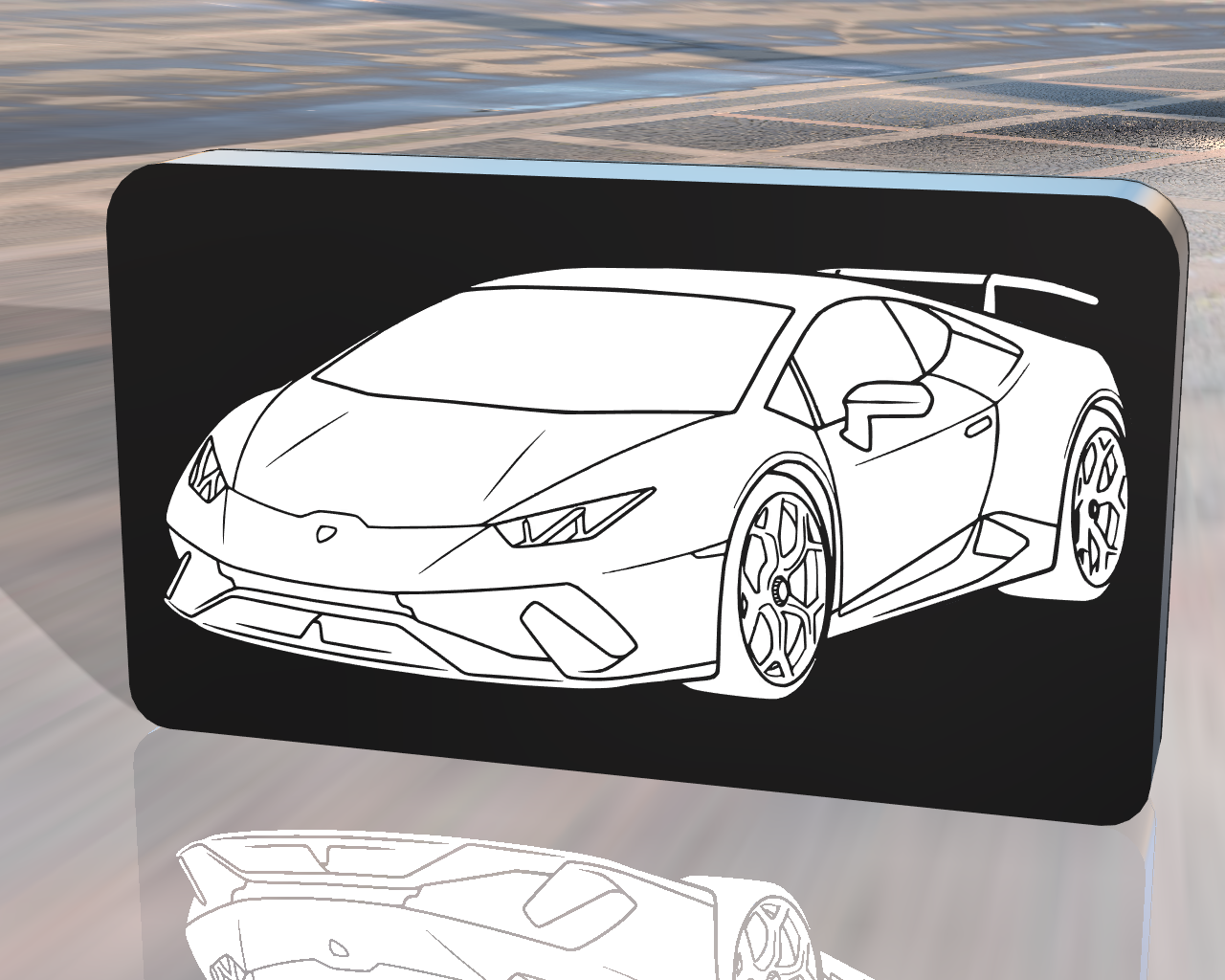 lamborghini huracán caja ligera led lámpara by magia estudio 3d arte modelos capa ams ligero led coche vehiculo coches amante carlos carlado luz cumpleaños navidad 3D print model - Mito3D