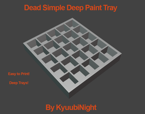 dead simple deep paint tray by kyuubinight art models cube deeptray miniature painttray 3d print model - Mito3D