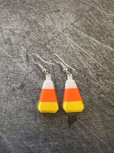 candy corn earrings by danbot80085 fashion jewelry halloween 3d print model - Mito3D
