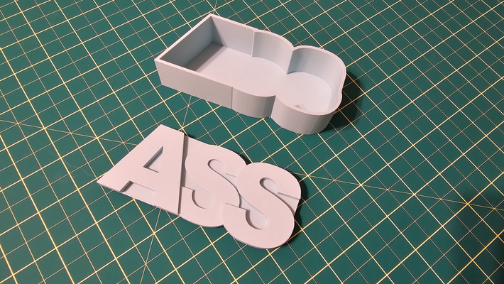 ass box by spekerdude art models funny swear gag 3d print model - Mito3D