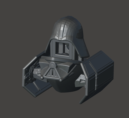 lord vader tie fighter benchy remixed by zij design 3d printer test models darth 3d print model - Mito3D