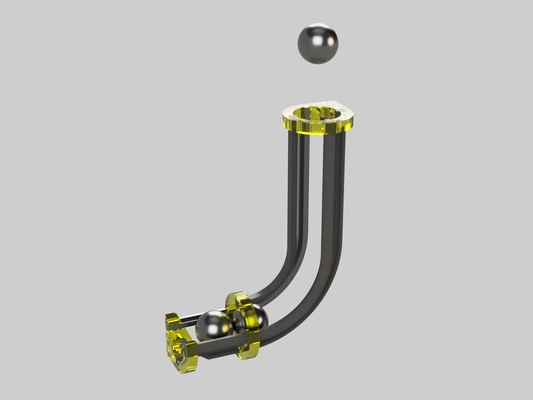 launcher tubo acciaio palla traccia on magneti by burlone 3d passatempo fai d 39 marmo correre marbletrack 3d print model - Mito3D