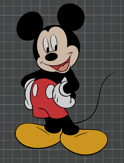 disney mickey mouse - ams ready by ben art 2d micky multicolour comic 3d print model - Mito3D