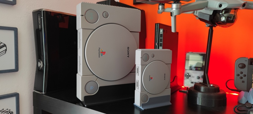 sony playstation classic vertical stand remixed by audifreak117 tools gadgets 3d print model - Mito3D