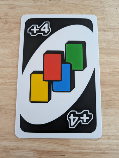 uno draw 4 card by tooling lee toys & games unocard 3d print model - Mito3D