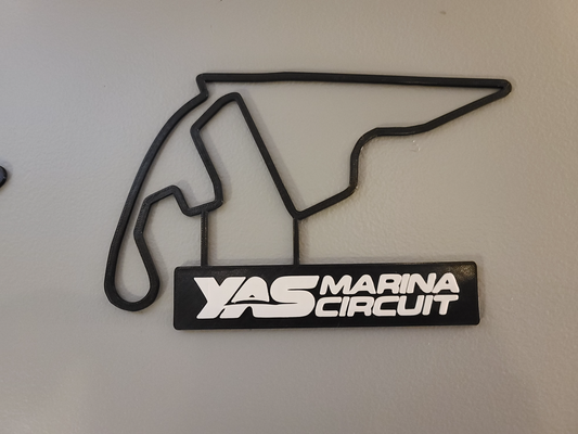 yas marina track map multi color nameplate by dakjones82 art models wall outline race 3d print model - Mito3D