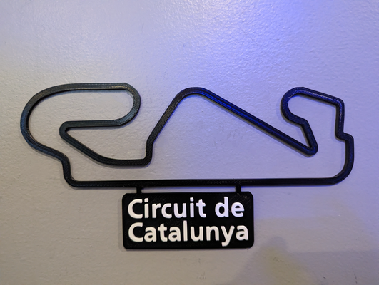 circuit de catalunya map multi color nameplate by dakjones82 art models track wall outline race 3d print model - Mito3D