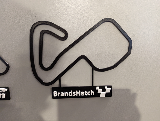 brands hatch track map multi color nameplate by dakjones82 art models wall outline race 3d print model - Mito3D