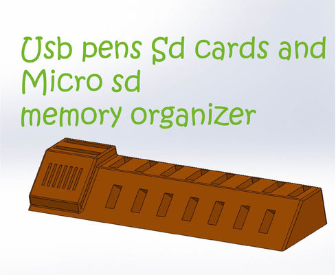portable memory support organizer by dieggs tools organizers usb sdcard microsd microsdcardholder microsdcard 3d print model - Mito3D